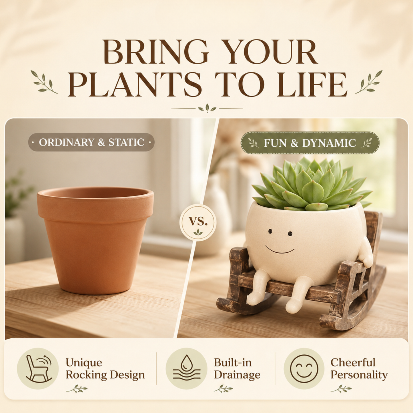 Averon PlantPal™ Smiling Swing Planter